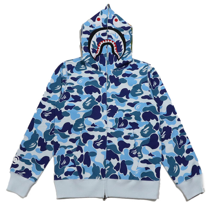 bape hoodie shark blue