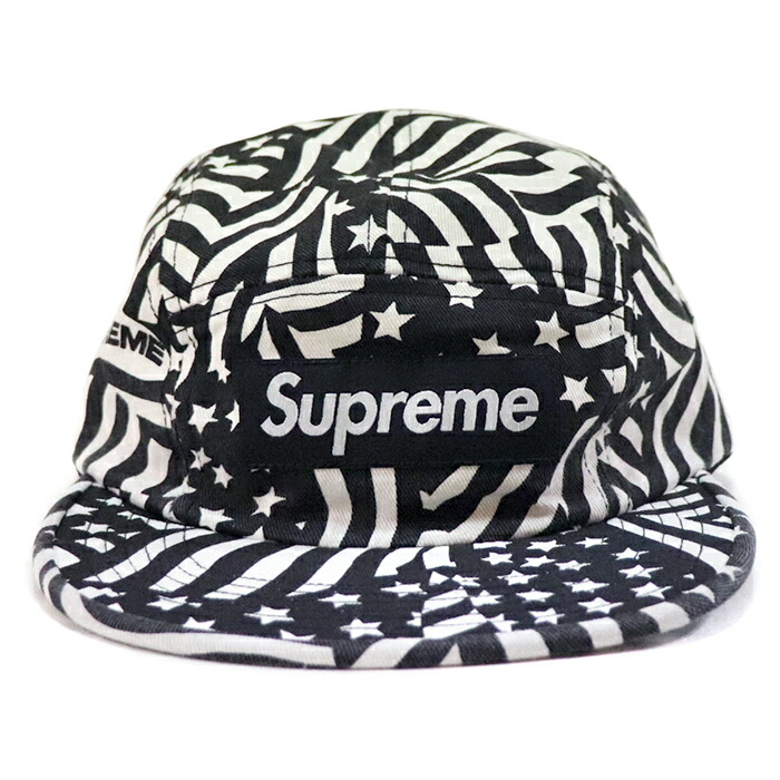 supreme black and white hat