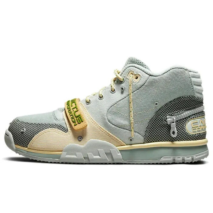 2022 NIKE × Travis Scott Cactus Jack /ナイキ トラヴィス スコット カクタスジャックAir Trainer 1 CACT.US CORP\"Grey Haze and Dusty Sage\"" /エア湖 調教師 1 薄墨色 ヘイズ アンド ダスティ サルヴィア【DR7515-001】置き目品 新古品【中古】"