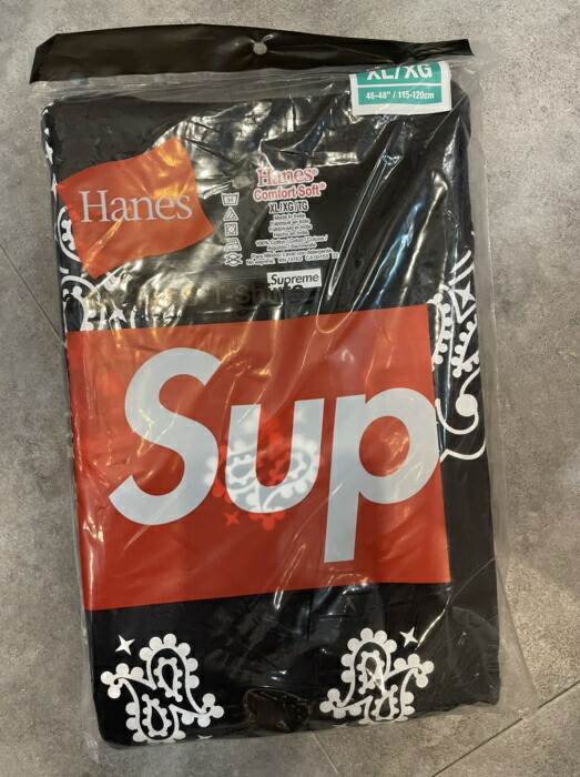 Supreme / シュプリームHanes? Bandana Tagless Tees (2 Pack) /ヘインズ バンダナ 引き船受け答え プルオーバー (2容器に並べる)Black / 黒いこと 黒2022AW 置き目品 新古品【中古】