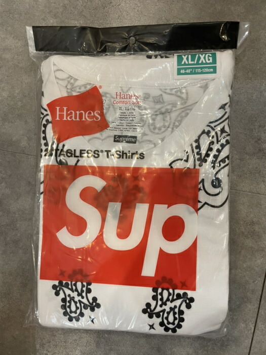 Supreme / シュプリームHanes? Bandana Tagless Tees (2 Pack) /ヘインズ バンダナ 引き船受け答え プルオーバー (2容器に並べる)White / 白いこと 白XL大きさ2022AW 置き目品 新古品【中古】