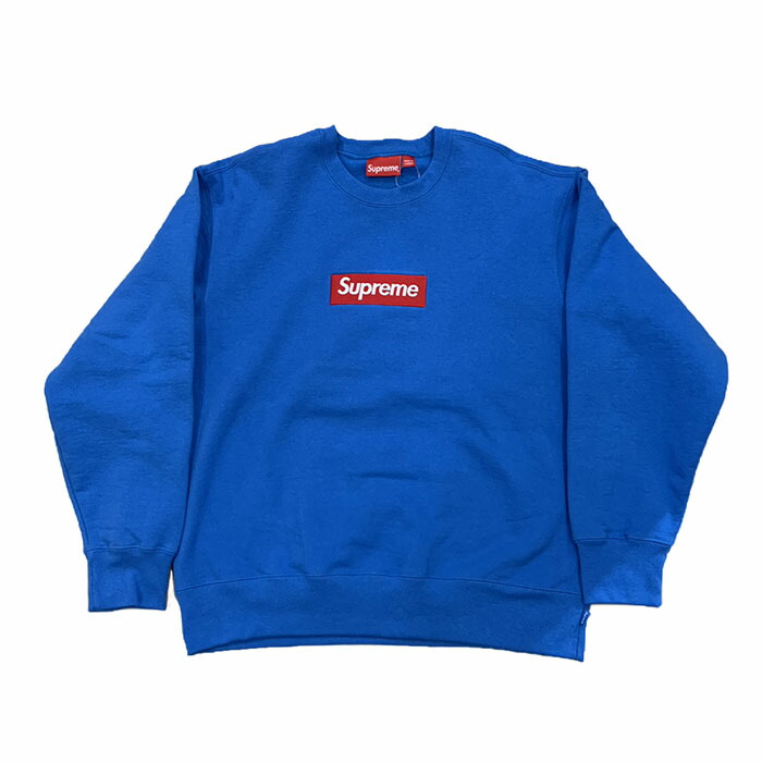 2022AW Box Logo Crewneck \Blue\ LARGE