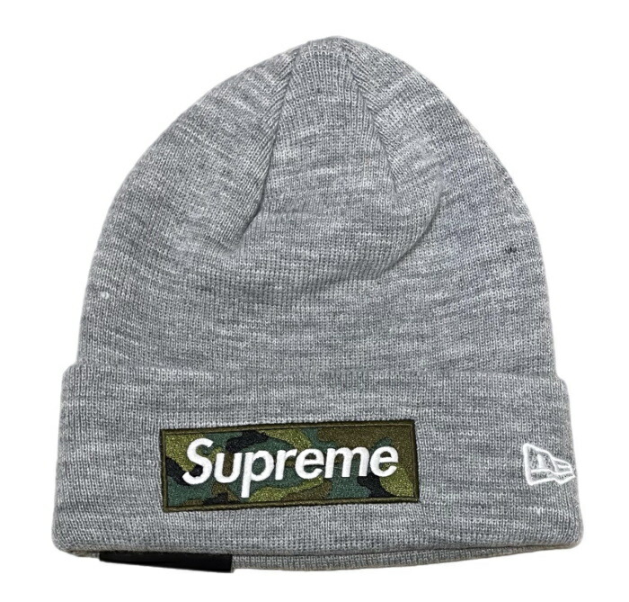 2023FW Supreme × New Era / シュプリーム ニューエラ Box Logo Beanie / ボックスロゴ ビーニー Heather Grey / ヘザーグレー 2023AW 正規品 新古品【中古】
