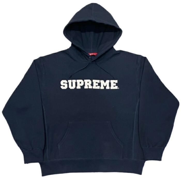 Supreme 2024SS / シュプリーム Collegiate Hooded Sweatshirt / カリージェト フーデッド スウェットシャツ フーディ― パーカー Navy / ネイビー 正規品 新古品【中古】