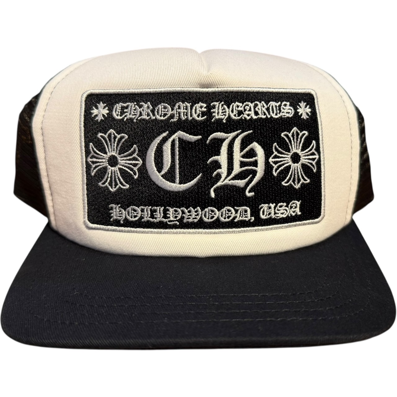 楽天市場】CHROME HEARTS TRUCKER CAP LEATHER FRONT BS FLEUR クロム