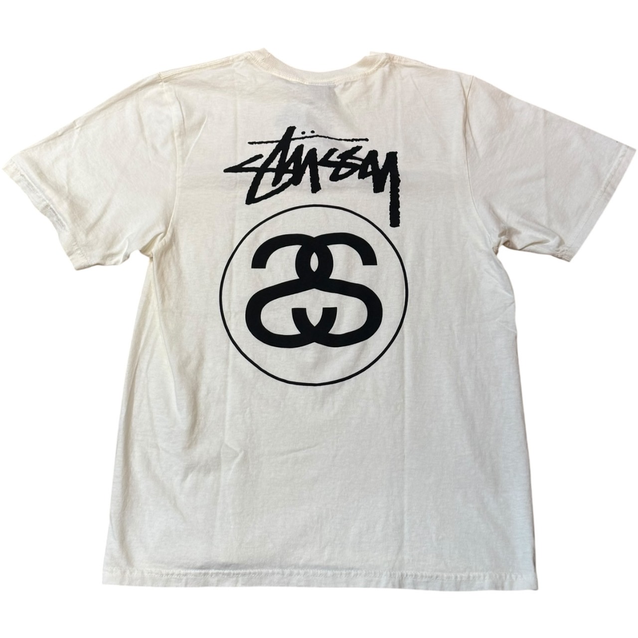 Stussy  / ステューシーSTOCK LINK TEE PIGMENT DYED / 繋がりお茶 ピグメントダイド 自然的White/ 白いこと 白置き目品 新古品【中古】
