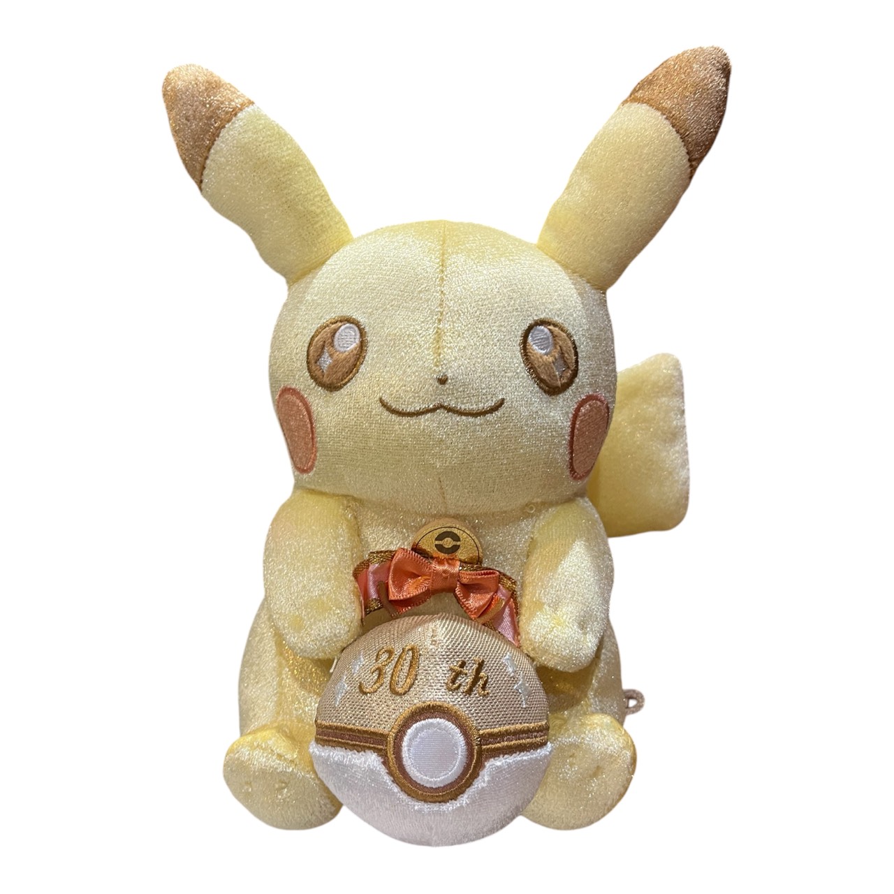 株式会社ポケモン 衣嚢異類異形 30周年祝するぬいぐるみ ピカピカ！ピカチュウThe Pokemon Company -Pokemon- 30th Anniversary Shiny Pikachu Plush置き目品 新古品【中古】