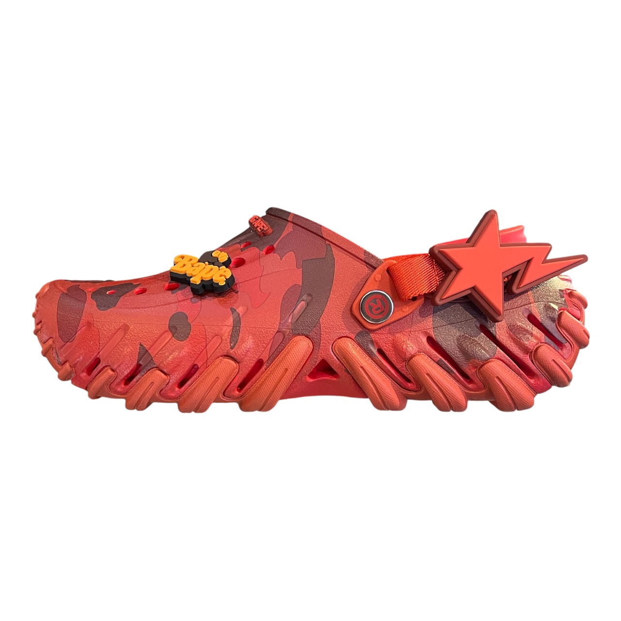 A BATHING APE x Crocs Echo RO Clog \"Flame\""アベイシングエイプ x クロックス 残響音 RO クロッグ \""ひな形\""【213140-8C1】置き目品 新古品【中古】"
