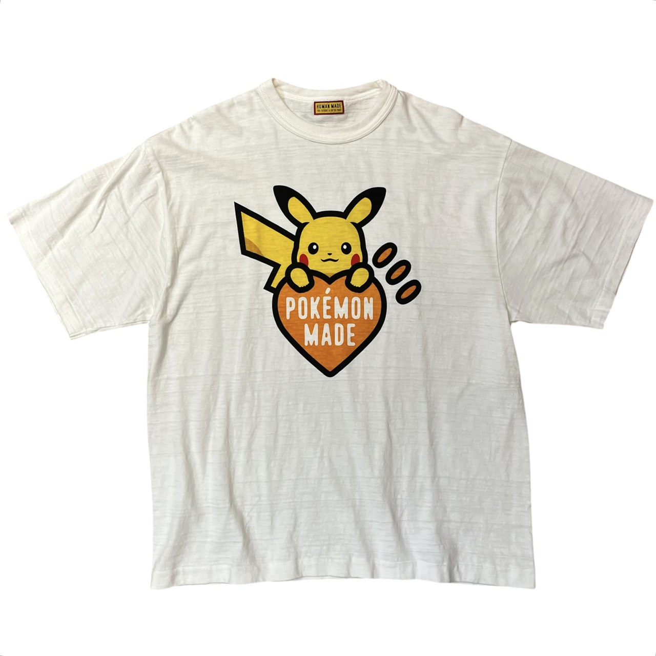 HUMAN MADE x Pokemon Made Graphic T-Shirt (Pikachu) Shibuya Parco \"White\""ヒューマンお手伝いさん x ポケモン お手伝いさん グラフィック プルオーバー (ピカチュウ) 渋谷運動場 \""白いこと\""2025FW 置き目品 新古品【中古】"
