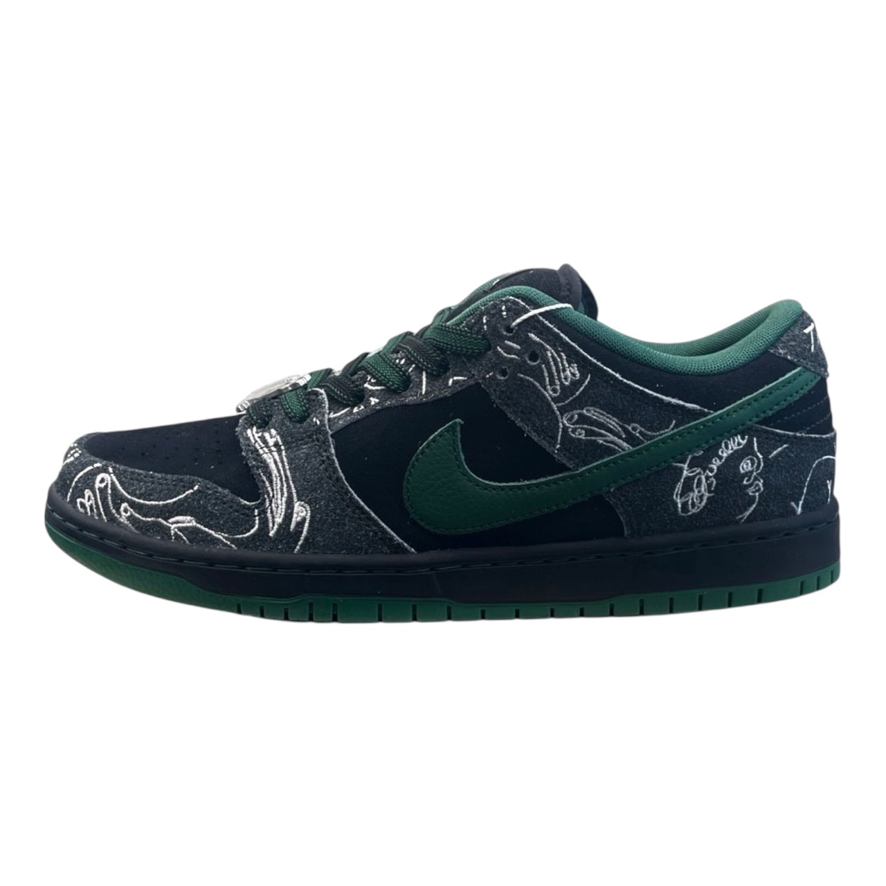 There Skateboards × Nike SB Dunk Low Pro \"Anthracite and Gorge Green\""ゼアスケートボード × ナイキ SB ダンク 置き目 労働者階級 \""アンスラサイト アンド ゴージグリーン\""【HF7743-001】置き目品 新古品【中古】"