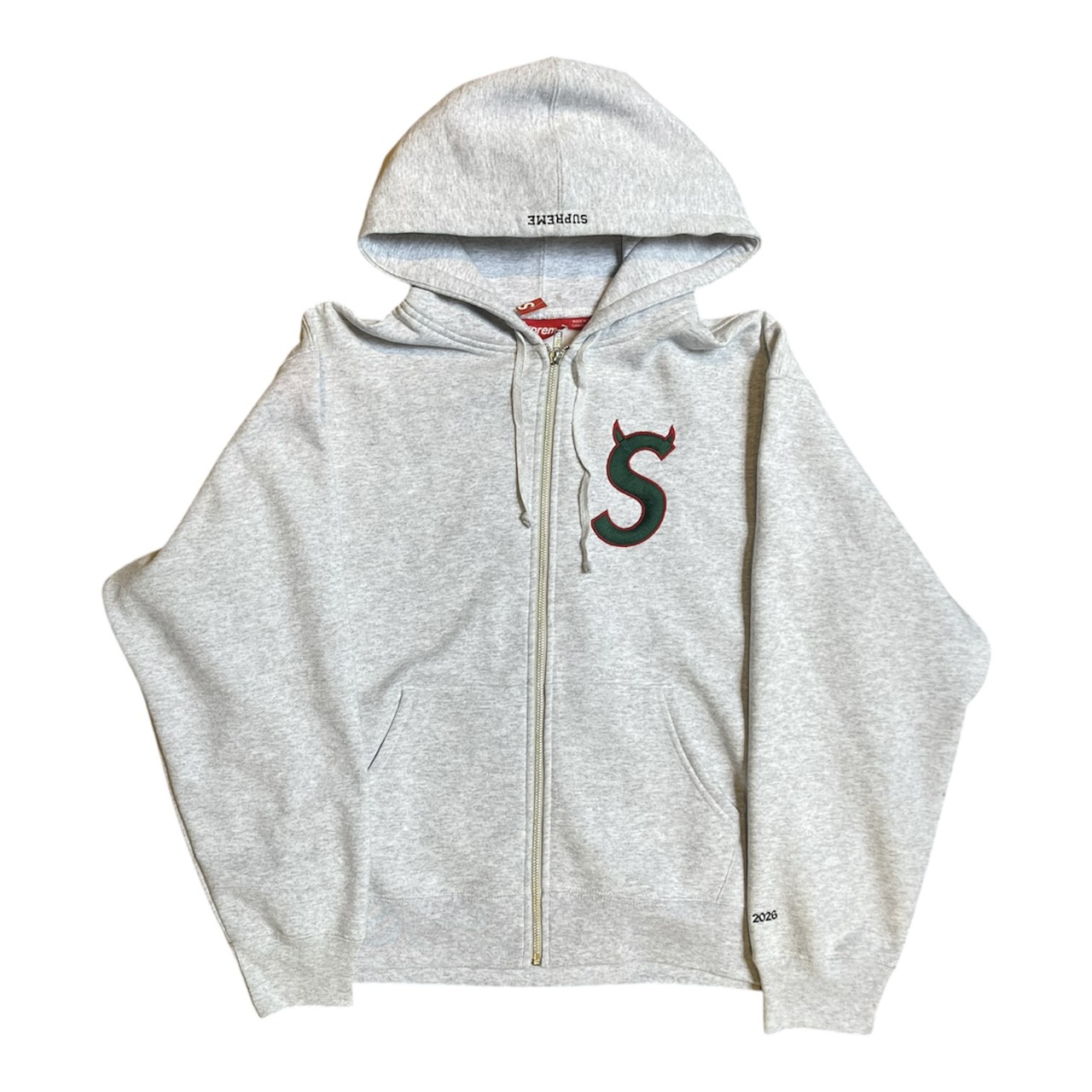 Supreme Devil S Logo Zip Up Hooded Sweatshirt \