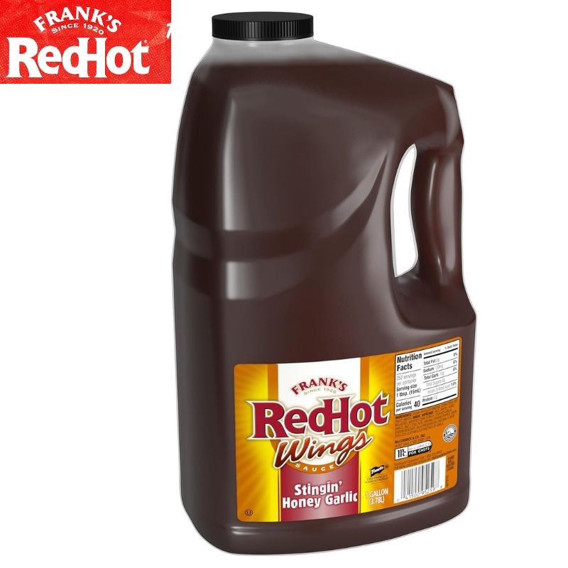 【クーポン配信中】甘辛ソース Frank's RedHot フランクス レッドホット スティング ハニーガーリックソース 1ガロン（3.78L） ハチミツ ニンニクの風味 甘辛い味付け 大容量 業務用 家庭用 ガーリック チキン 手羽先 サラダ ピザ アメリカン スパイス 海外食品