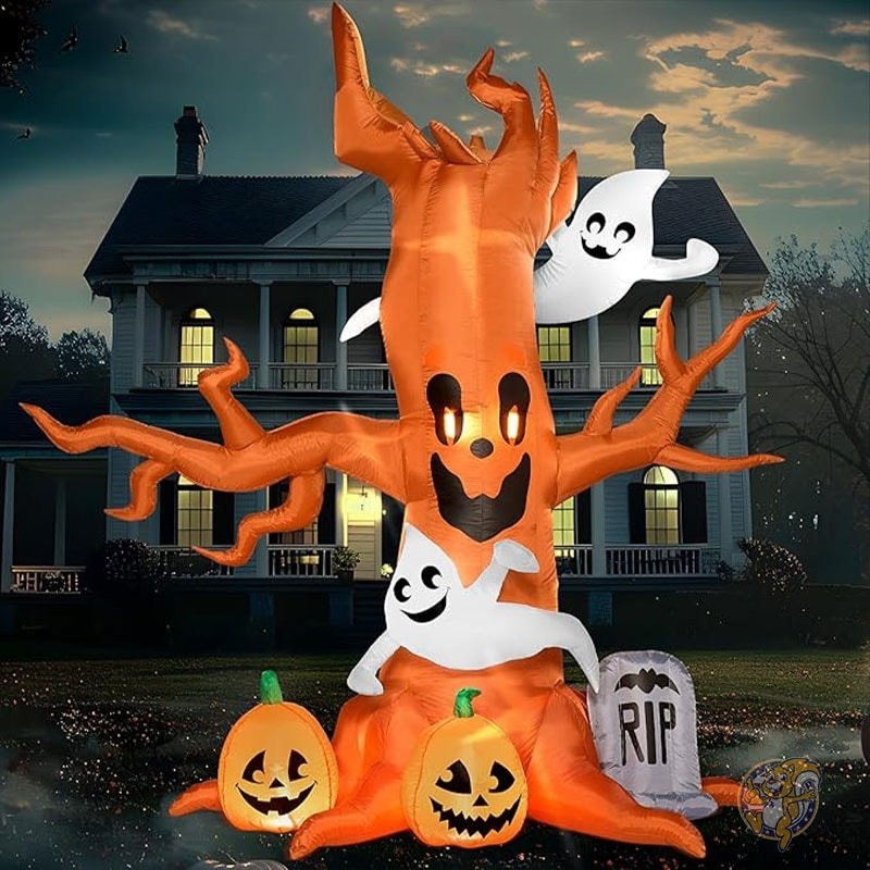 【20日最大4000円クーポン】ハロウィン お化けの木 デコレーション 巨大 大きい インフレータブル ツリー ゴースト カボチャ 墓石付き ハロウィーン 高さ2.4m 巨大 不気味 怖い ホラー 飾り|パームスアメリカ