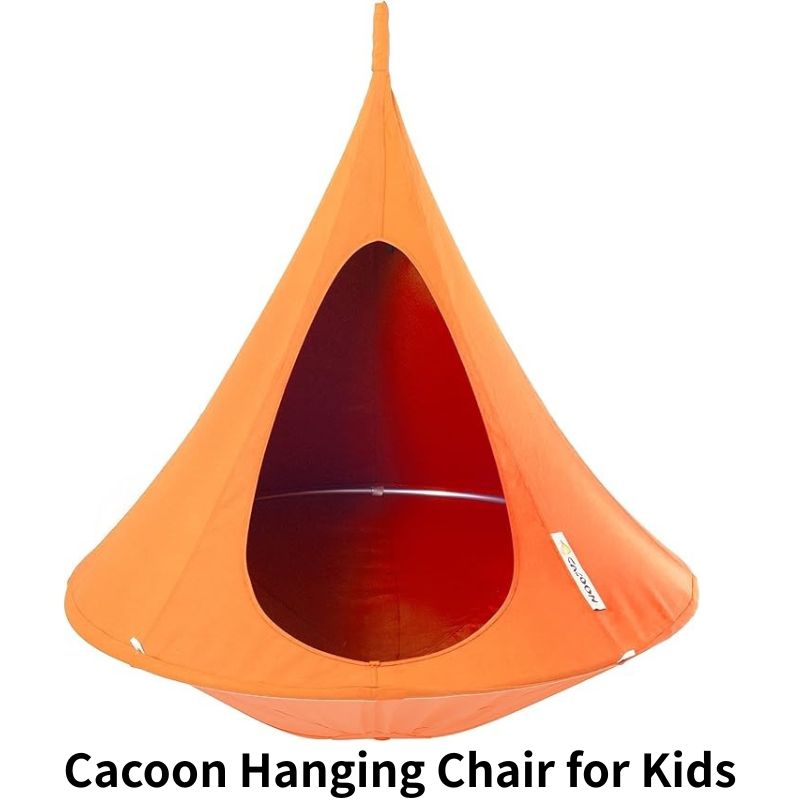 【クーポン配信中】Cacoon カクーン ハンギングチェア キッズ用 吊り椅子 Vivere製 耐荷重100kg 室内・屋外兼用 吊り下げキット付き 2人用　ブランコ ハンモック 子供用 アウトドア インテリア アメリカ発 吊下げ椅子 ☆Mango マンゴー☆