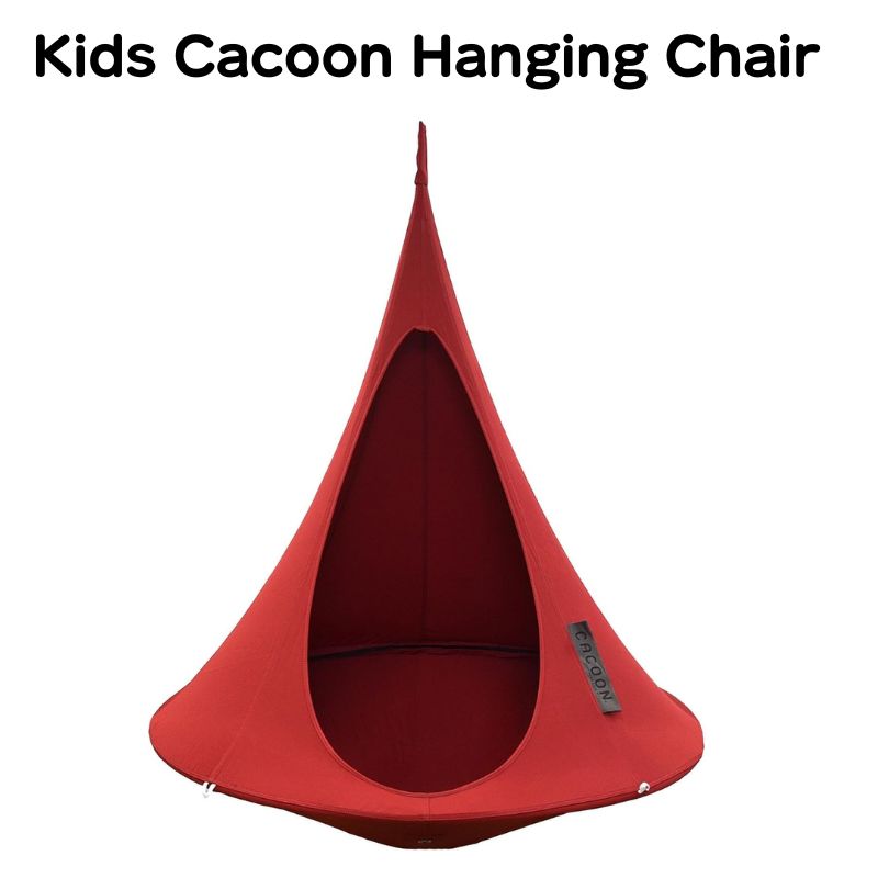 【クーポン配信中】カクーン ハンギングチェア Cacoon キッズ用 吊り椅子 Vivere製 耐荷重100kg 室内・屋外兼用 吊り下げキット付き 2人用　ブランコ ハンモック 子供用 アウトドア インテリア アメリカ発 吊下げ椅子 ☆Chili Red☆