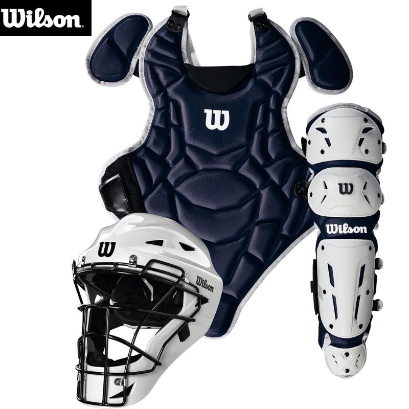 【ポイント2倍!15日】ウィルソン WILSON キャッチャー 防具セット キッズ ネイビー L/XL 約7～14歳用 EZ Gear 2.0 野球 キャッチャーギア一式 ヘルメット チェストプロテクター レガース ジュニア
