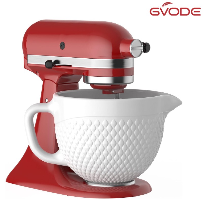 キッチンエイド対応 GVODE セラミックミキサーボウル 5QT 4.5～5クォート チルトヘッド用 パイナップル柄 電子レンジ・食洗機対応 セラミックボウル ミキサー ボウル