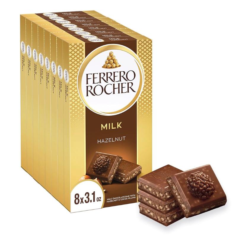 【クーポン配信中】フェレロロシェ Ferrero Rocher プレミアム チョコレートバー ミルクチョコレートヘーゼルナッツ 8個入り 個包装 板チョコ チョコレート