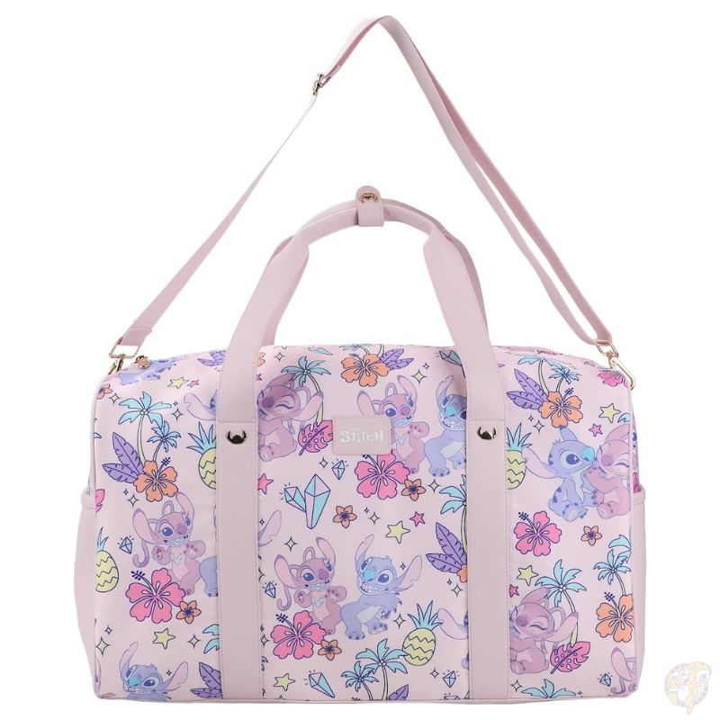 【25日最大4000円クーポン】Disney Stitch & Angel スティッチ＆エンジェル ダッフルバッグ 46cm ピンク トロリースリーブ付 1泊2日 旅行 ジム 公式 Disney Lilo & Stitch リロ ＆ スティッチ｜パームスアメリカ