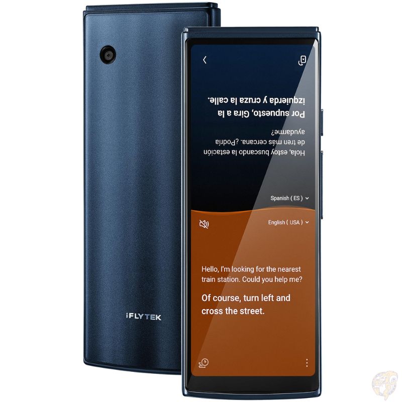 iflytek AI 翻訳機 4.0 ブルー 音声翻訳機 60言語 リアルタイム 画面分割 双方向 18種オフライン対応 カメラ翻訳 2年グローバルデータ通信付 OMNIA認定 HIPAA認証｜パームスアメリカ