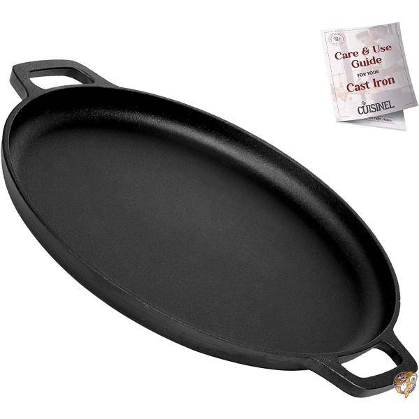 【クーポン配信中】Cuisinel Pre-Seasoned Baking and Pizza Pan (36cm) Cast Iron Cookware 送料無料