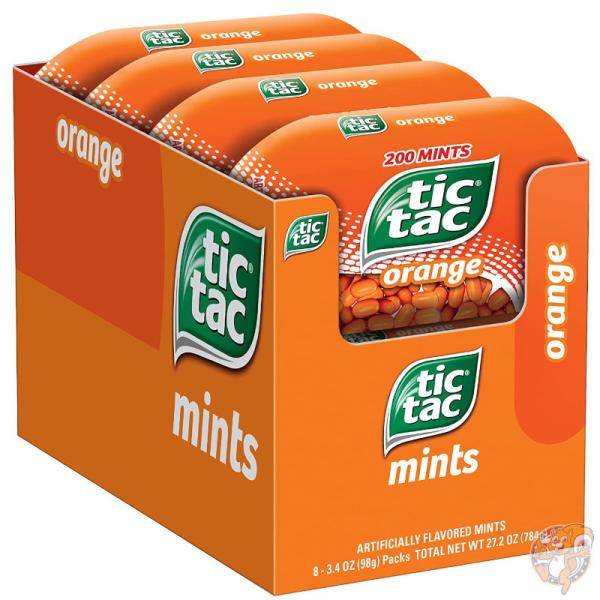 【クーポン配信中】ティックタック Tic Tac Mints オレンジ 2粒(98g)×8個入り フレッシュブレスミント ハードキャンディ 送料無料|パームスアメリカ