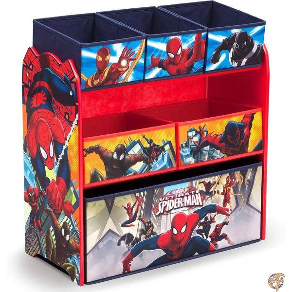 【クーポン配信中】デルタチルドレン スパイダーマン 玩具置き場 おもちゃ棚 アメリカ輸入品 日本未発売 子供部屋 Delta Children Multi-Bin Toy Organizer, Marvel Spider-Man by｜パームスアメリカ