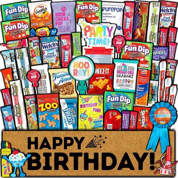 【クーポン配信中】誕生日 お菓子セット アメリカお菓子 詰め合わせ 50個 Happy Birthday Care Package 誕生日ギフト 専用箱入り バースデー 送料無料 8,910円