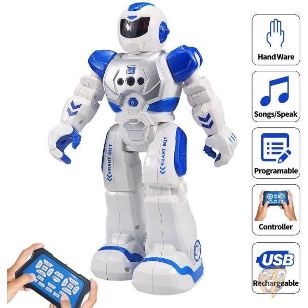 【先着55名様!全品555円クーポン配信中】スマートロボット ブルー Sikaye ラジコンロボット 多機能 送料無料