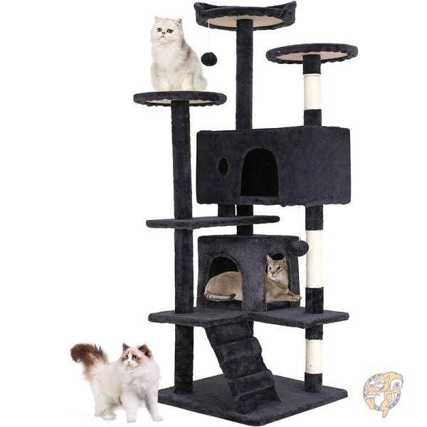 【クーポン配信中】キャットツリータワー 137cm 屋内猫用 爪研ぎ付き キャットハウス アメリカ輸入 BestPet 54in ベストペット|パームスアメリカ