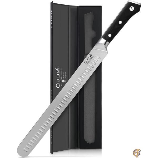 【クーポン配信中】Cutluxe Slicing Carving Knife - 12 Inch Granton Edge Kitchen Forged