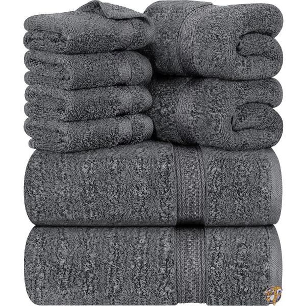 【クーポン配信中】Utopia Towels - タオルセット バスタオル2枚 ハンドタオル2個枚 4枚布を洗う (グレー) 100％綿である。
