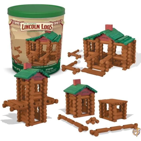 【ポイント2倍!15日】Lincoln Logs 100年記念 ビルディングセット缶 111 pieces 00854