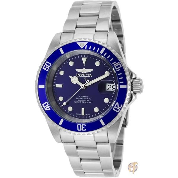 【クーポン配信中】[インビクタ] 腕時計 Pro Diver 自動巻き 40mm ケース シルバー ステンレス鋼ストラップ 青ダイヤル 9094OB メンズ 正規輸入品 送料無料｜パームスアメリカ