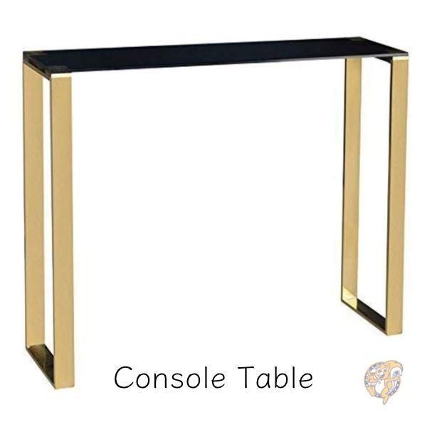 【20日最大4000円クーポン】コンソールテーブル リビング 玄関 ガラス Black Gold 送料無料|パームスアメリカ