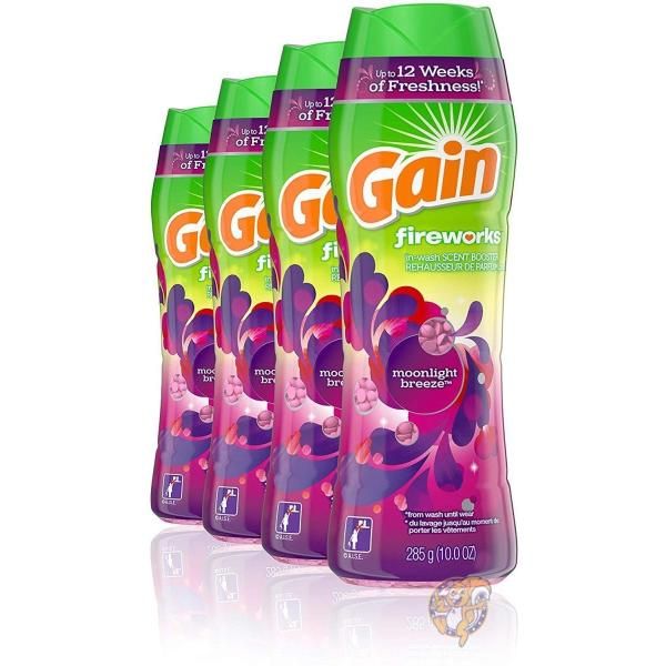 【20日最大4000円クーポン】ゲイン 洗濯芳香剤 Gain ビーズ 10オンス 4本入り ムーンライトブリーズ香り 送料無料|パームスアメリカ
