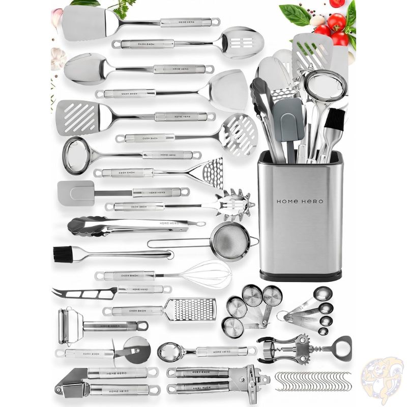 【クーポン配信中】ステンレススチールキッチン台所用品調理用品台所用具セット - 29 Nonstick Cookware Set with Spatula 送料無料