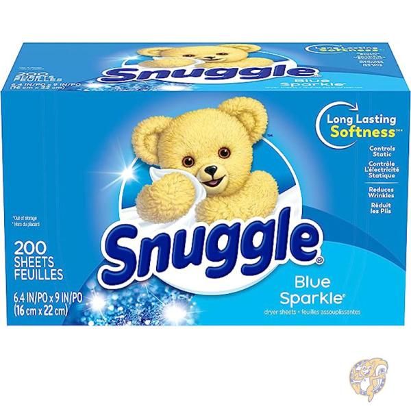【クーポン配信中】Snuggle スナグル ランドリー用品 柔軟剤ドライヤーシート ブルースパークル 200枚 10072613451187