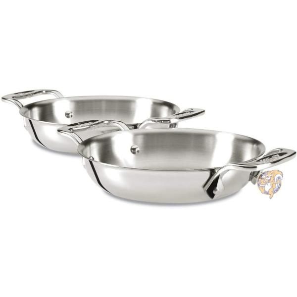 【クーポン配信中】All-Clad E849B264 Stainless Steel Gratins, Silver, Set of Two by 送料無料｜パームスアメリカ