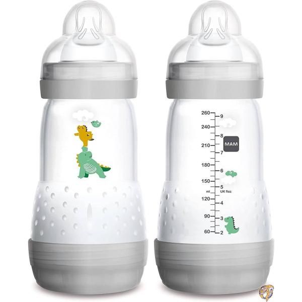 MAM Anti-Colic Bottle, White, 9 Ounce, 2-Count 哺乳瓶 260ml [並行輸入品] 10,019円