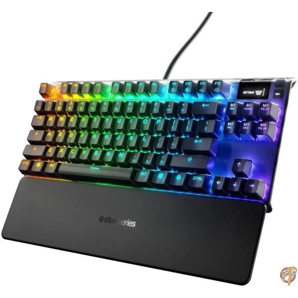 SteelSeries ゲーミングキーボード テンキーレス 赤軸 有線 英語配列 有機ELディスプレイ搭載 Apex 7 TKL US Red 送料無料｜パームスアメリカ