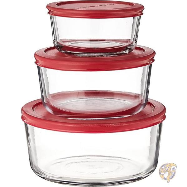 【クーポン配信中】食品コンテナ クラシック ガラス 食品保存容器 蓋付き 6点セット 91056L20 Anchor Hocking アンカーホッキング|パームスアメリカ