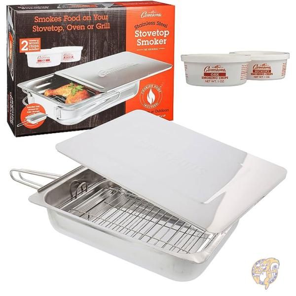 【クーポン配信中】スモーカー 燻製 ヒッコリー & オークウッドチップ付き BBQ グリル アウトドア調理 SMKW Camerons キャメロン｜パームスアメリカ