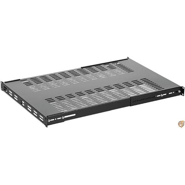 StarTech.com 1U 伸縮式放熱スリット付きサーバーラック棚板 ヘビーデューティ固定式収納棚 耐荷重113kg 奥行き495-974mm 送料無料 21,715円