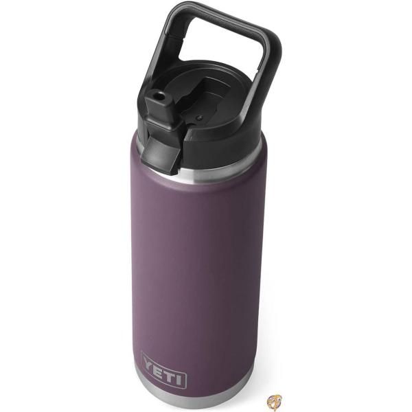 YETI (イエティ) ランブラー 26オンス ボトル 真空断熱 ステンレススチール ストローキャップ付き ノルディックパープル