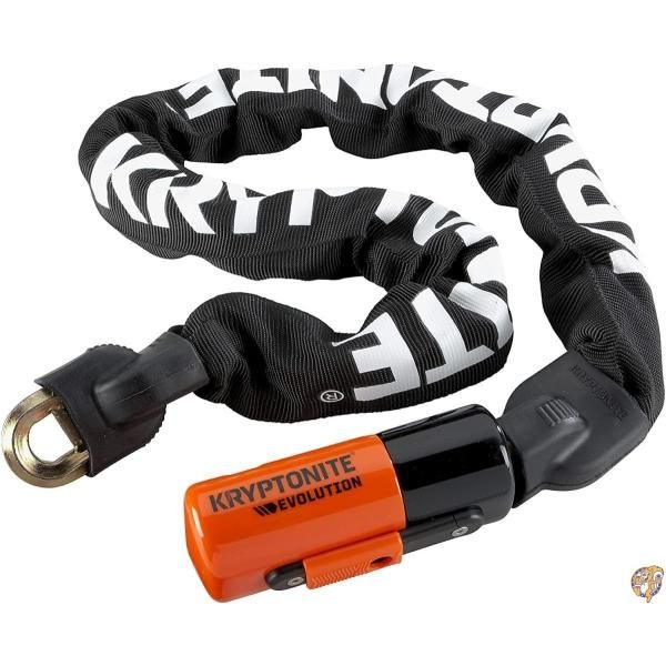 【クーポン配信中】KRYPTONITE ( クリプトナイト ) ロック Evolution シリーズ4 Integrated チェーン 90cm ブラック/オレンジ 送料無料 23,171円