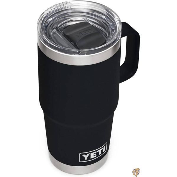 【クーポン配信中】YETI Rambler 20 oz Travel Mug, Stainless Steel, Vacuum Insulated with Stronghold Lid, Black