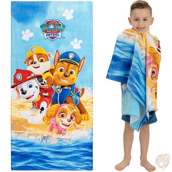 パウパトロール Paw Patrol 子供用 ソフトビーチタオル 綿100％ お風呂上がり プール ビーチ 夏｜パームスアメリカ
