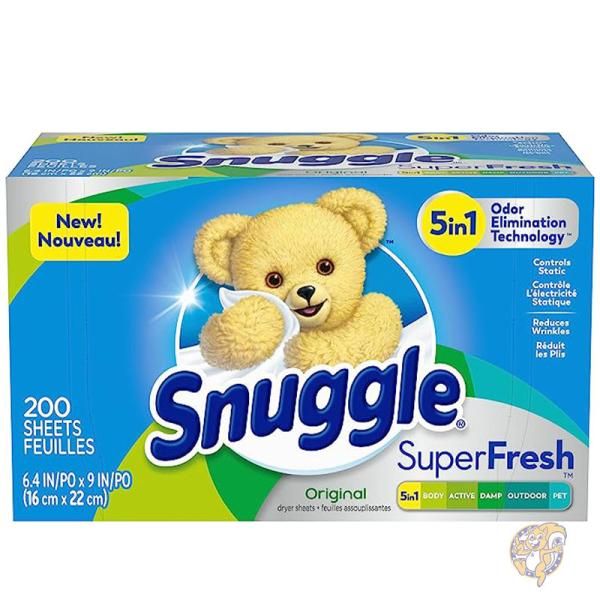 【ポイント2倍!15日】Snuggle スナグル ランドリー用品 プラス スーパーフレッシ 柔軟剤ドライヤーシート 200枚 SFSF