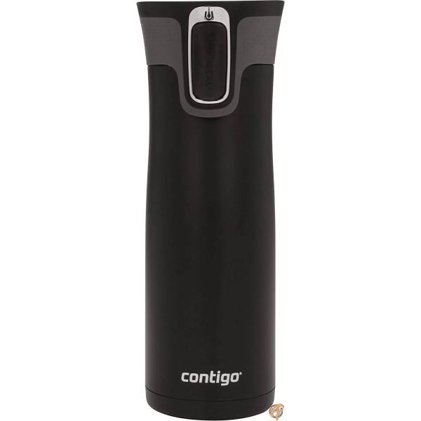 Contigo Autoseal ウエストループ 真空断熱 ステンレススチール トラベルマグ お手入れ簡単 蓋付き 20オンス マットブラック